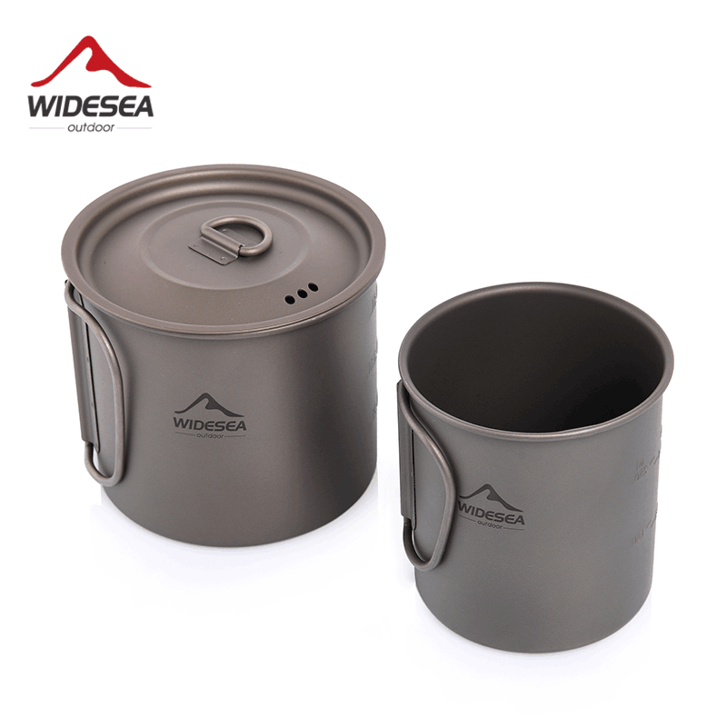 Camping Cooking All In One - Taza de titanio Widesea para camping,