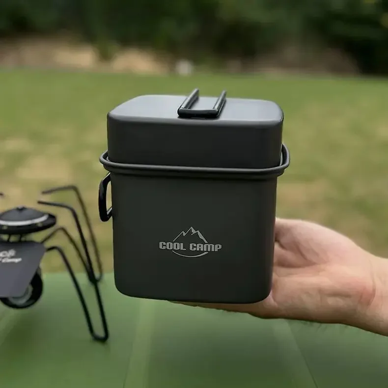 Camping Cooking Box Set - Olla cuadrada para acampar al aire