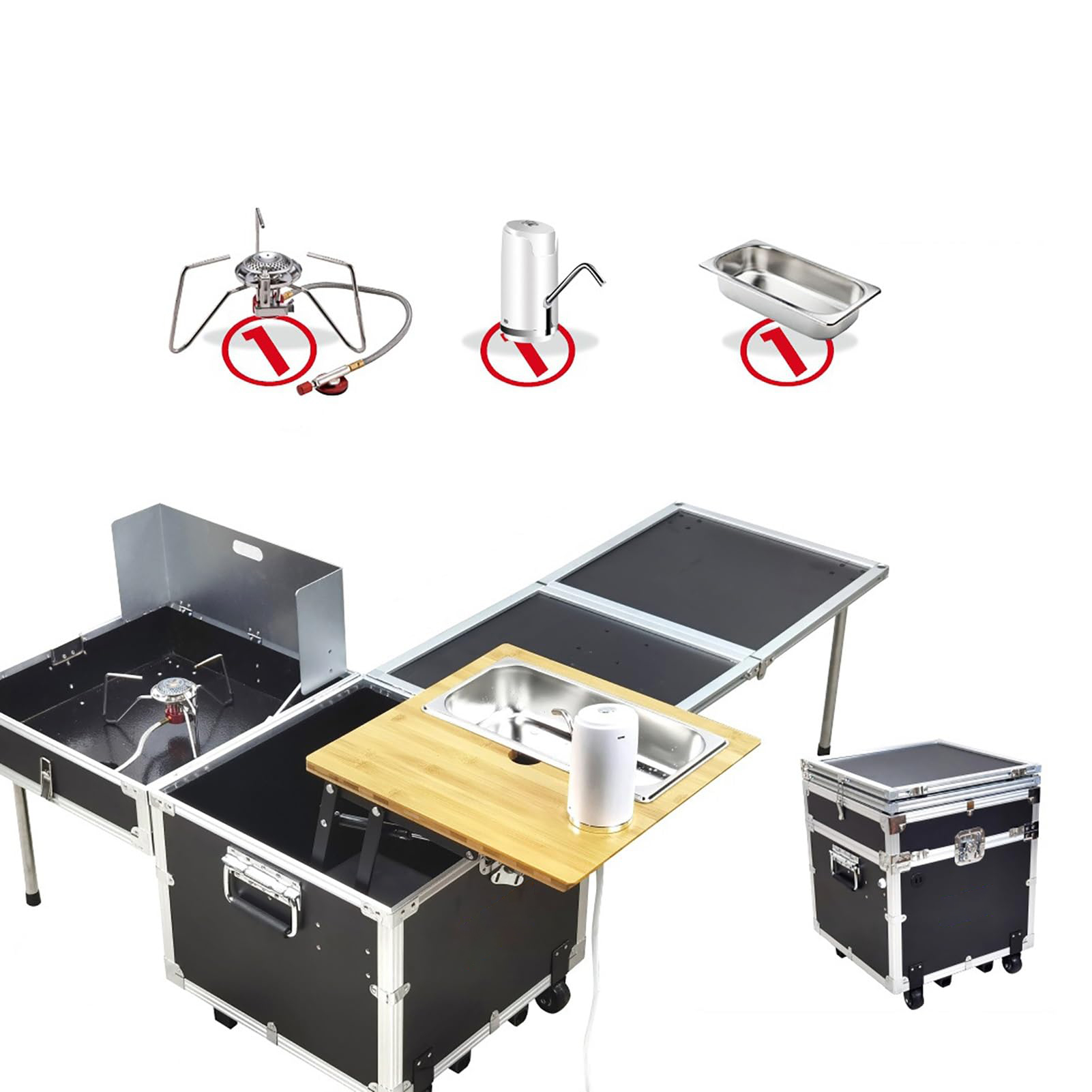 Camping Cooking Box Set - Juego de Cocina para Acampar al