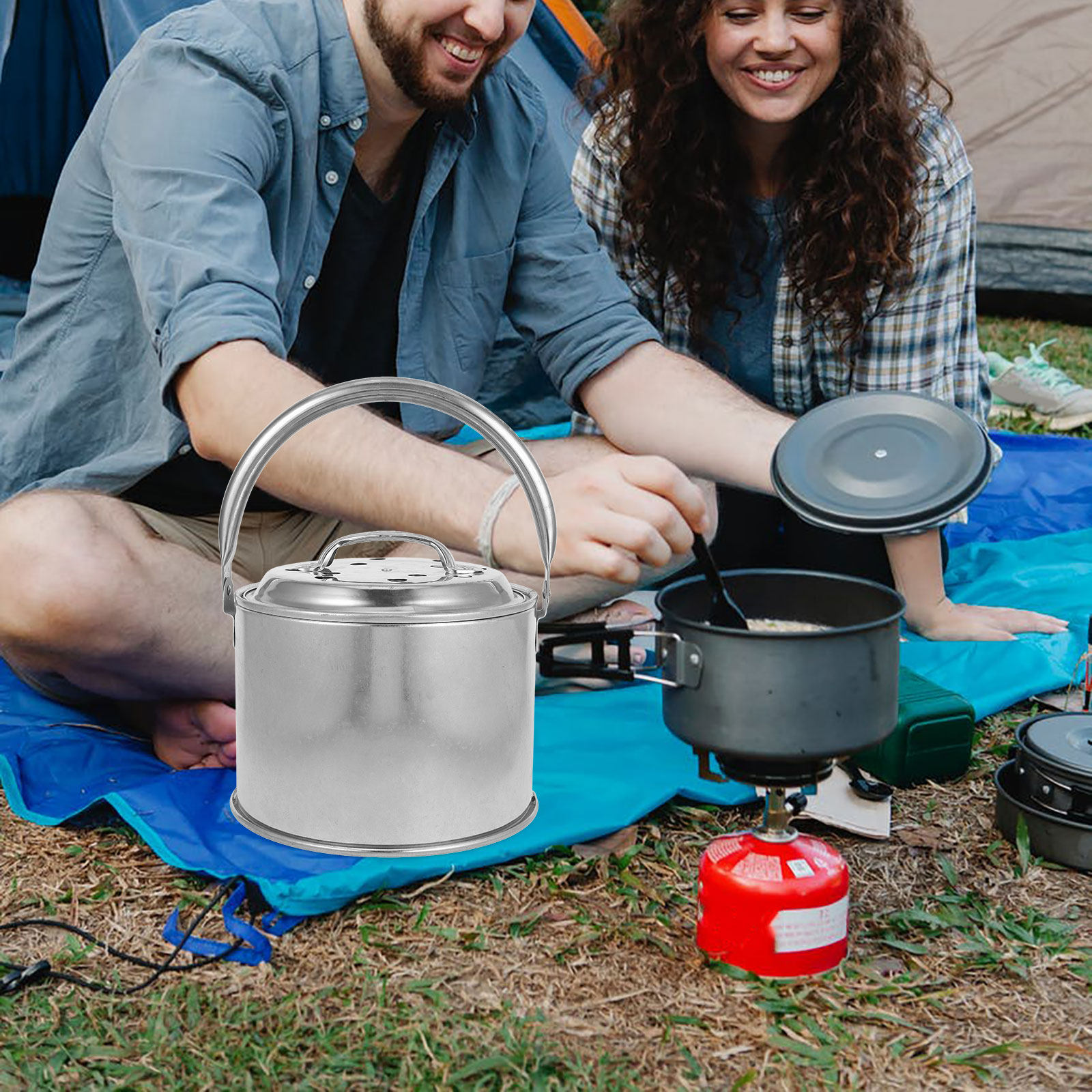 Camping Cooking Fire Pit - 1 juego de equipo de cocina