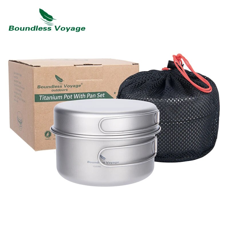 Camping Cooking Set Compact - Juego de sartenes de titanio Boundless