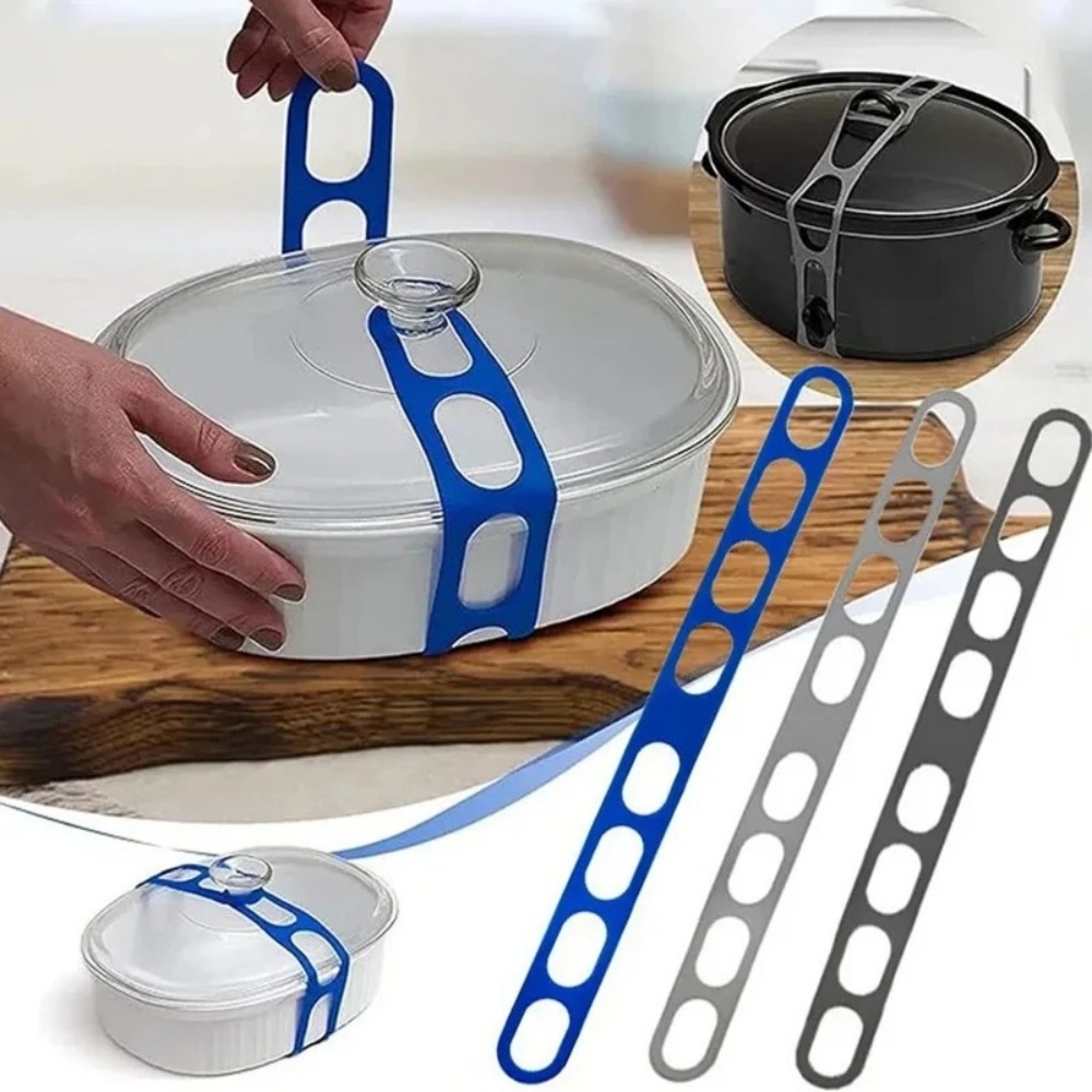 Camping Cooking Pot With Lid - Correa elástica de silicona reutilizable para