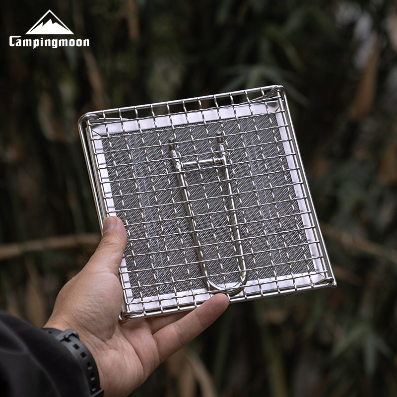 Camping Cooking Stove - CAMPINGMOON Rejilla Plegable de Acero Inoxidable