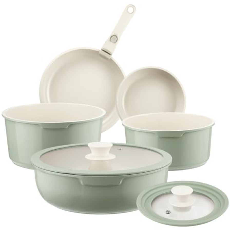 Camping Cooking Set Detachable Handle - Juego de Ollas y Sartenes de
