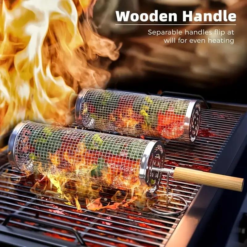 Camping Cooking Bbq - Cesta de acero inoxidable para parrilla