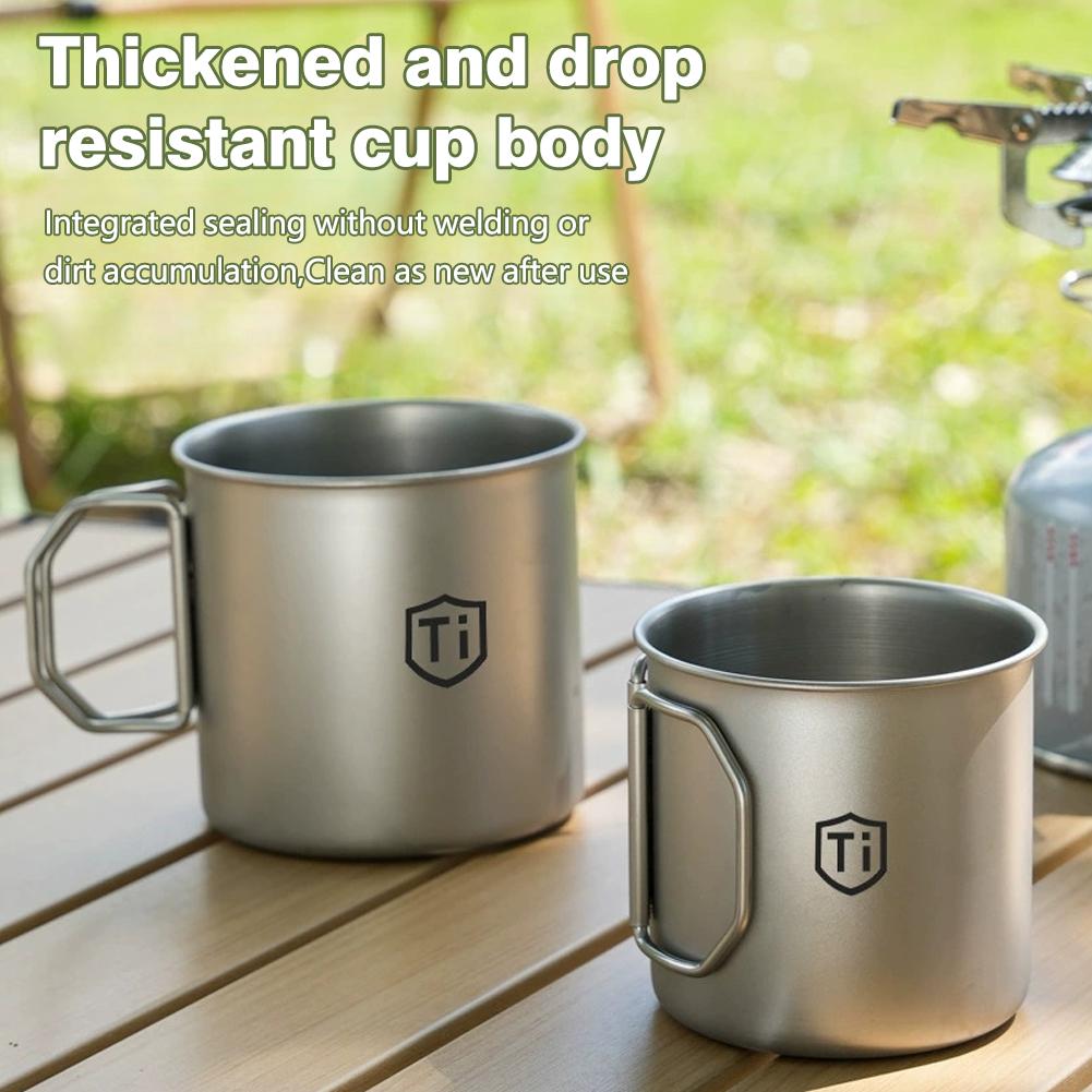 Camping Cooking All In One - Taza de titanio para acampar, vajilla