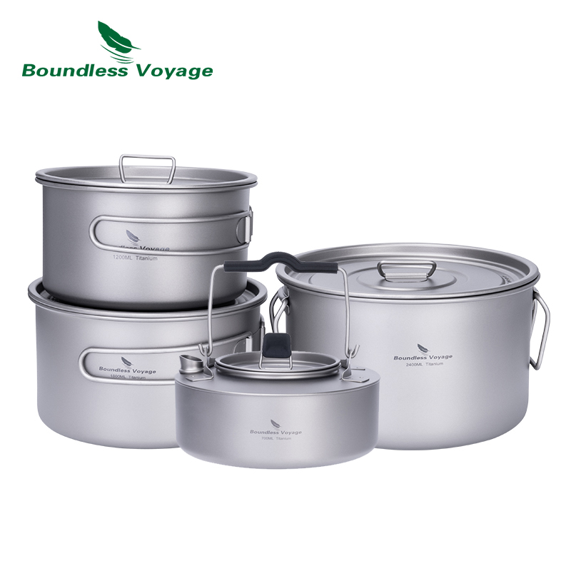 Camping Cooking Set Compact - Juego de ollas de titanio Boundless