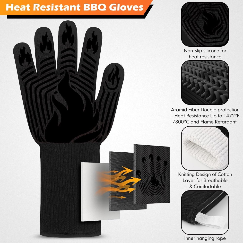 Camping Cooking Bbq - Guantes para Barbacoa, 1472 ° Guantes