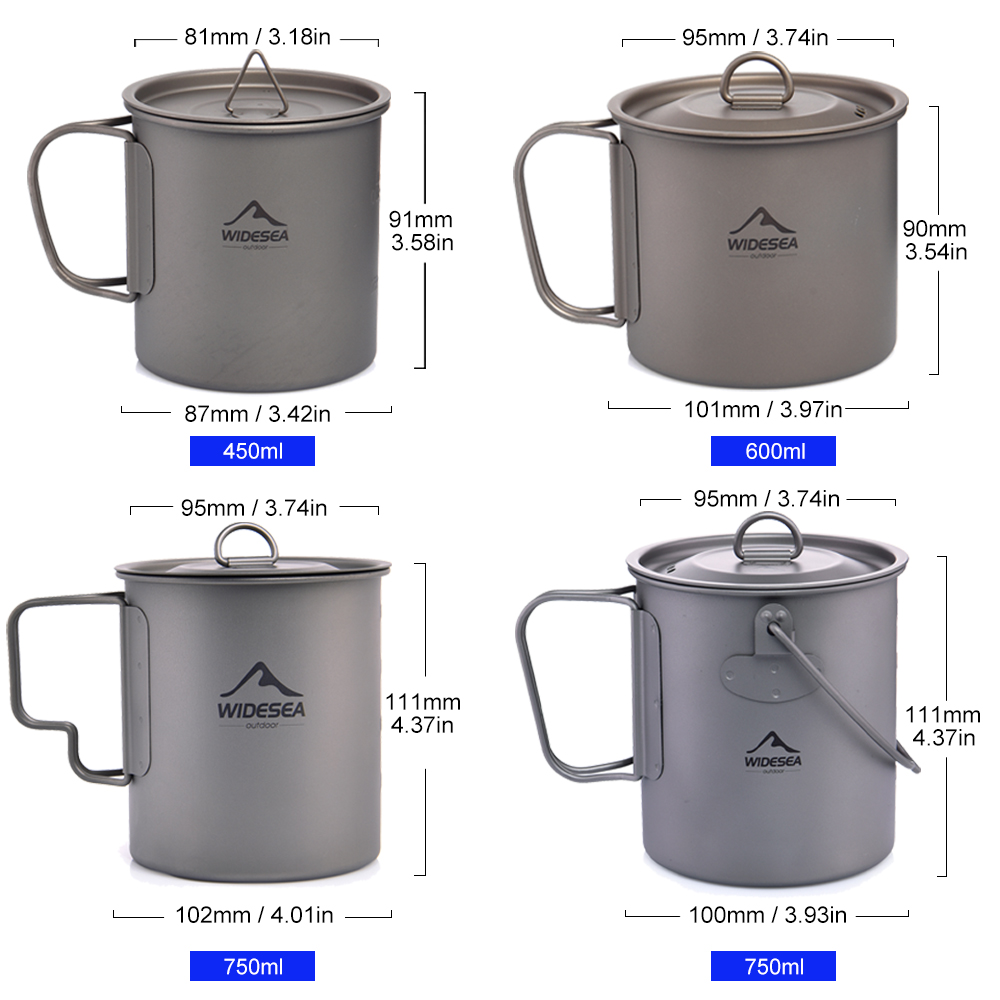 Taza de titanio Widesea para c - Camping Cooking All In One reseña y precio