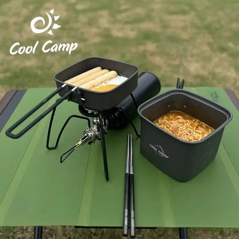 Olla cuadrada para acampar al  - Camping Cooking Box Set reseña y precio