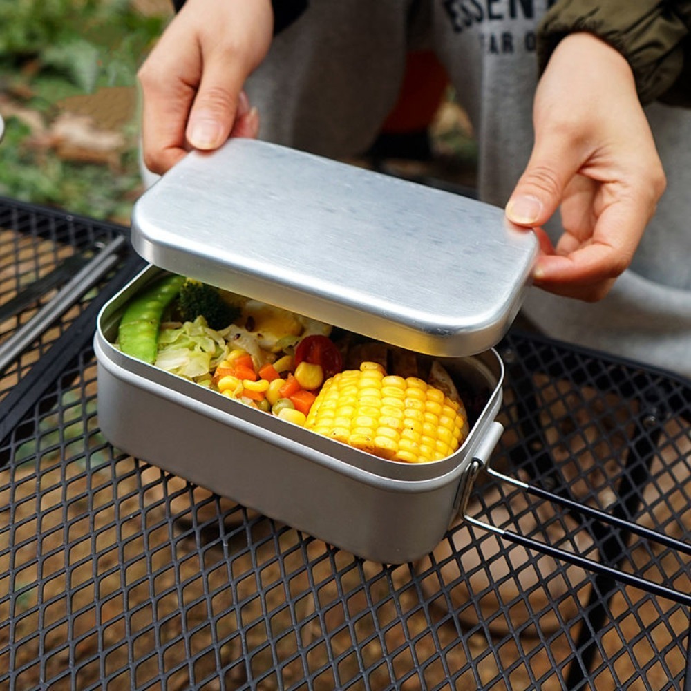 Vajilla ultraligera para acamp - Camping Cooking Box Set reseña y precio