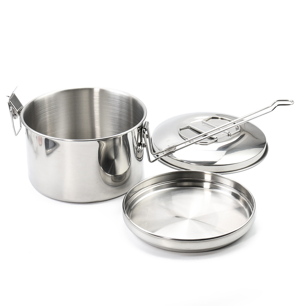 Olla colgante de acero inoxida - Camping Cooking Pot With Lid reseña y precio