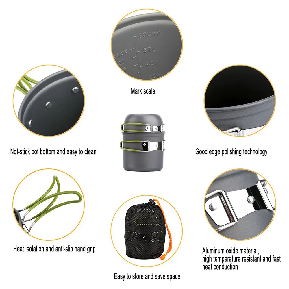 Utensilios de cocina para acam - Camping Cooking Gear Set reseña y precio