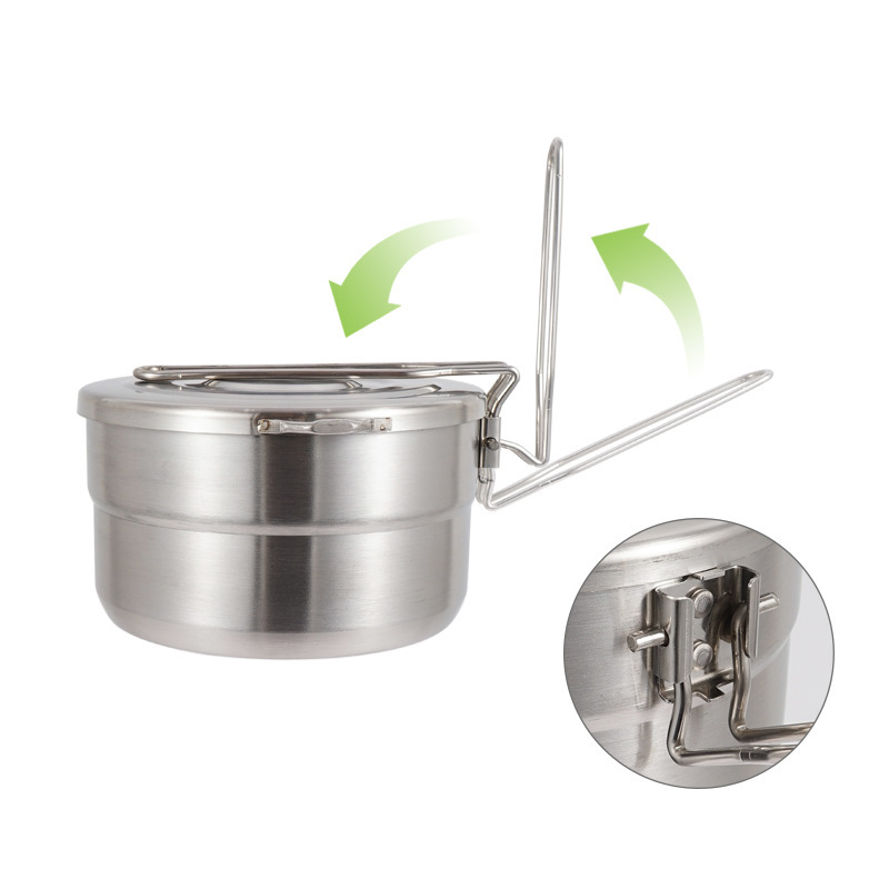 Olla de cocina de acero inoxid - Camping Cooking Pot With Lid reseña y precio