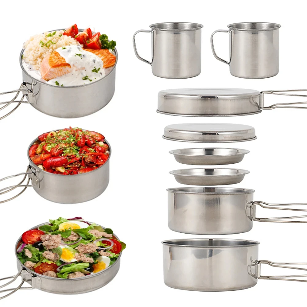8 unids/set utensilios de coci - Camping Cooking Gear Set reseña y precio