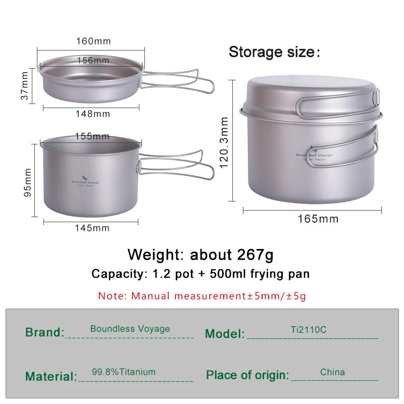 Juego de sartenes de titanio B - Camping Cooking Set Compact reseña y precio