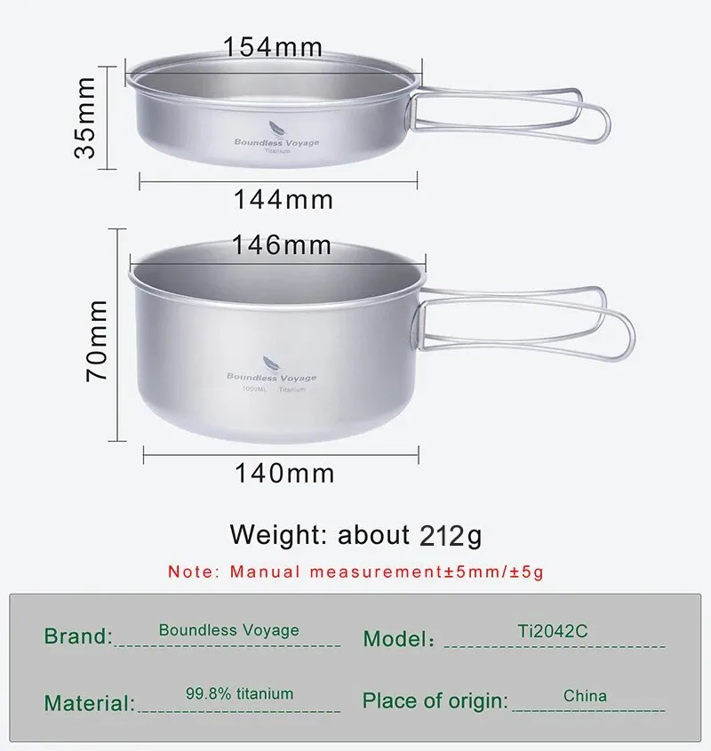 Juego de sartenes de titanio B - Camping Cooking Set Compact reseña y precio