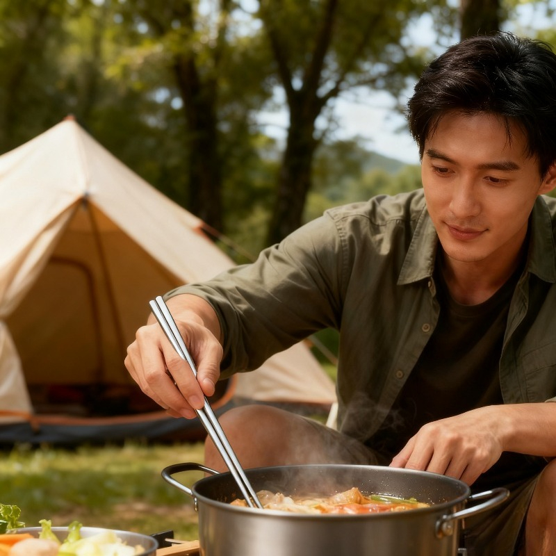Palillos de titanio portátiles - Camping No Cooking Meals reseña y precio