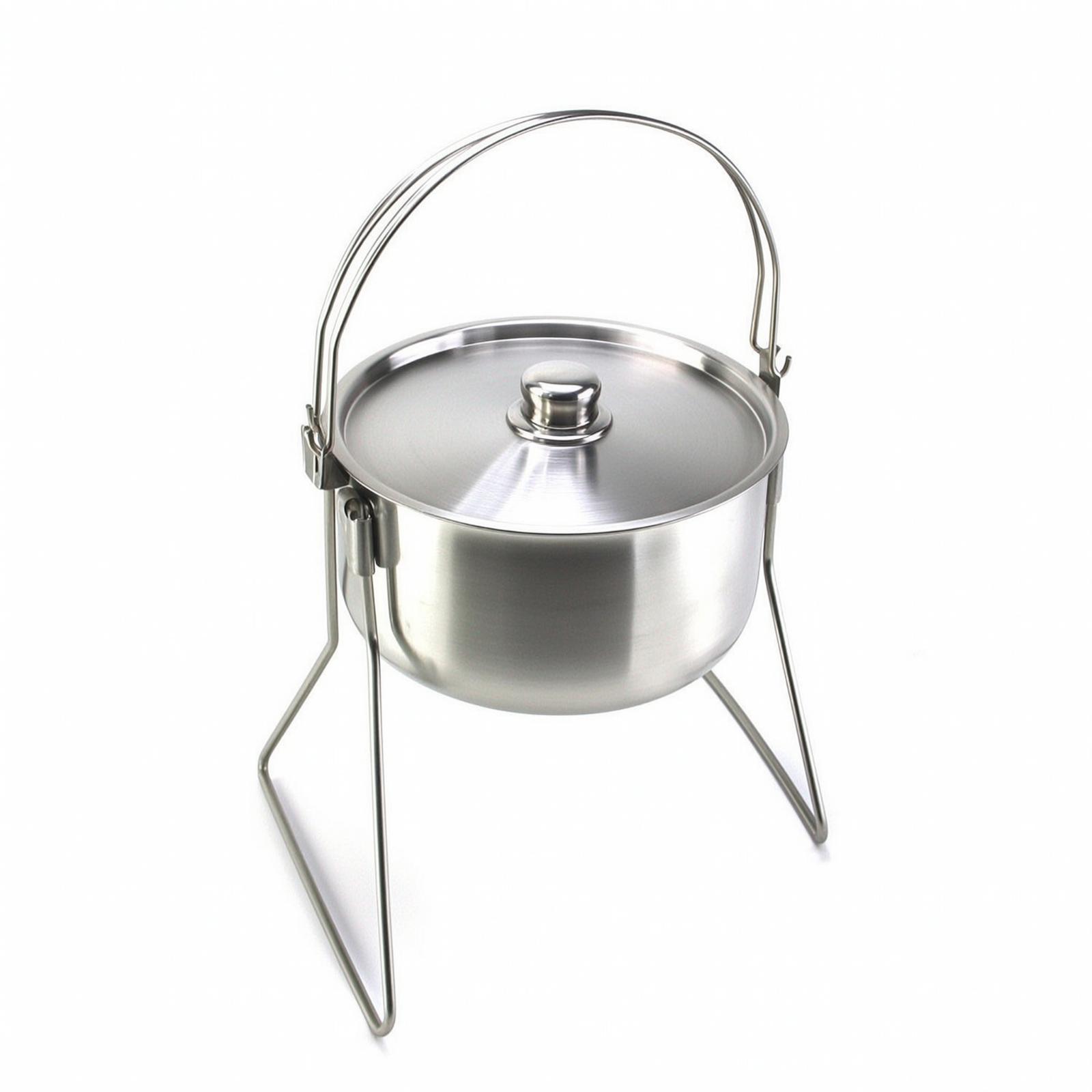 Olla de camping de acero inoxi - Camping Cooking Pot With Lid reseña y precio