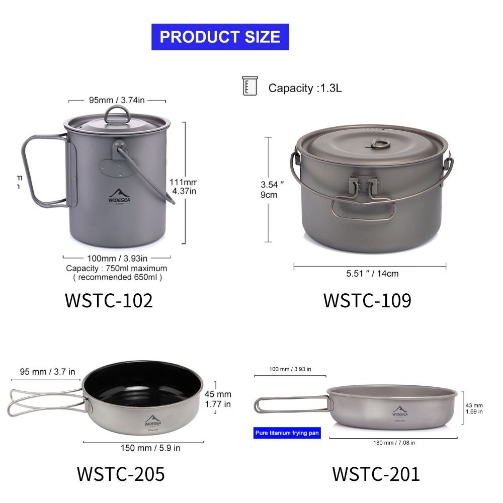 Widesea-vajilla para acampar,  - Camping Cooking Gear Set reseña y precio