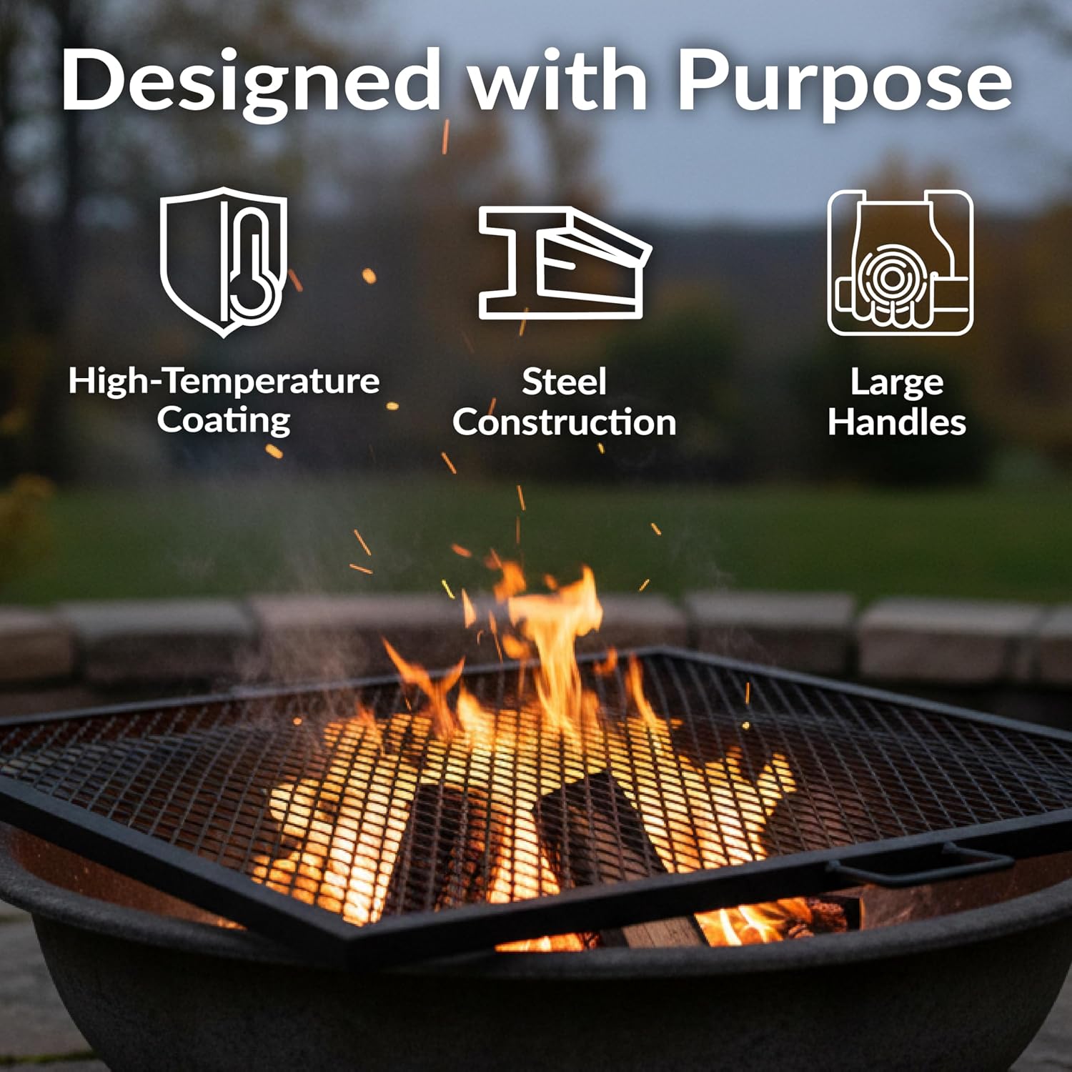 Rejilla para fogata de acero r - Camping Cooking Fire Pit reseña y precio