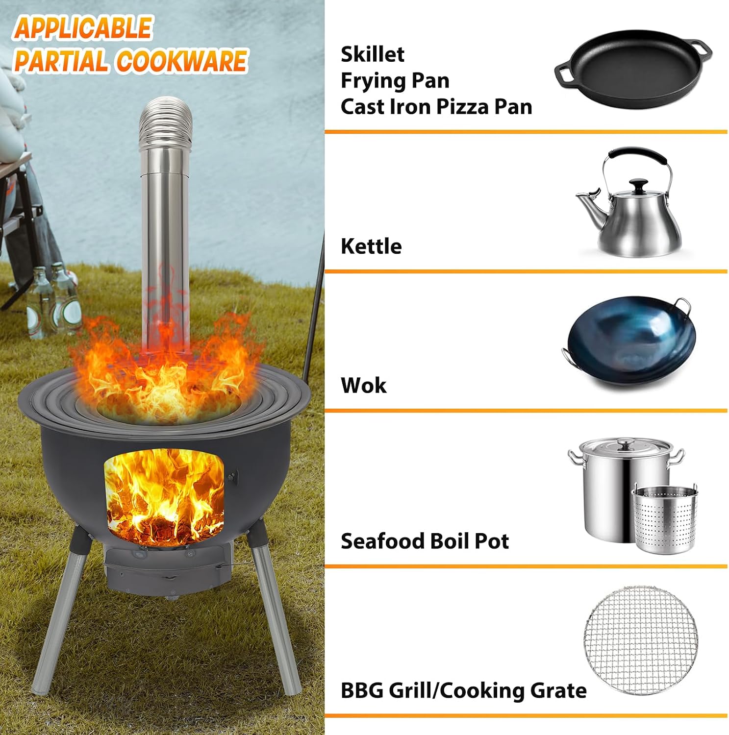 Estufa Portátil de Leña para A - Camping Cooking Stove reseña y precio