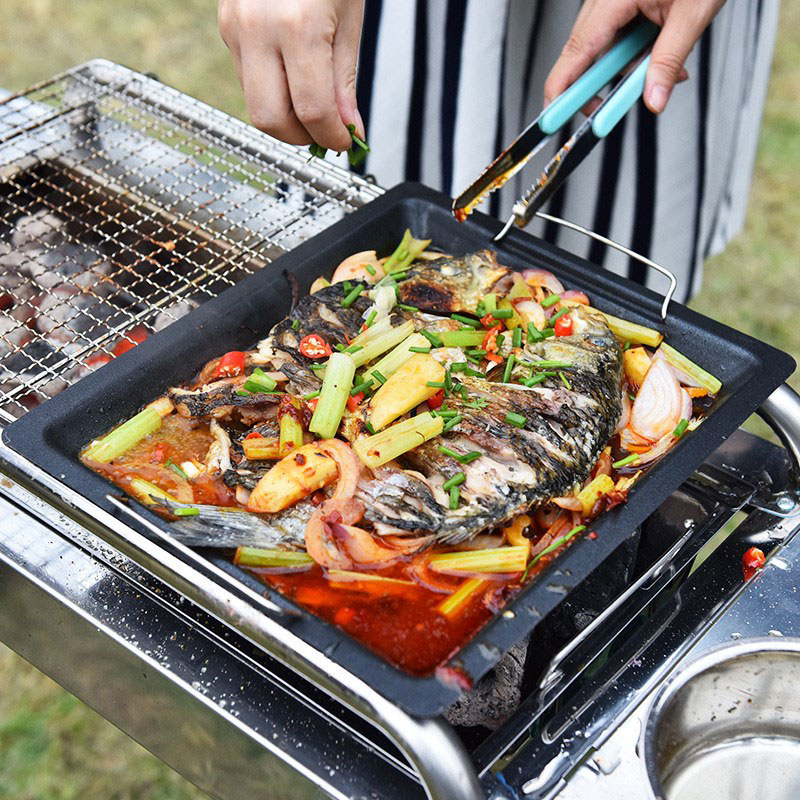 Sartén cuadrada gruesa para ex - Camping Cooking Appliances reseña y precio