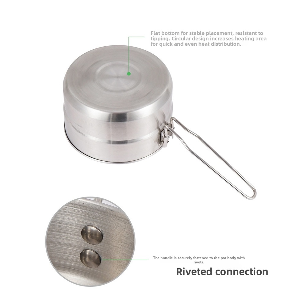 Olla de acero inoxidable 304 d - Camping Cooking Box Set reseña y precio