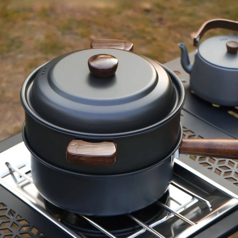 Juego de ollas de cocina para  - Camping Cooking Pot With Lid reseña y precio