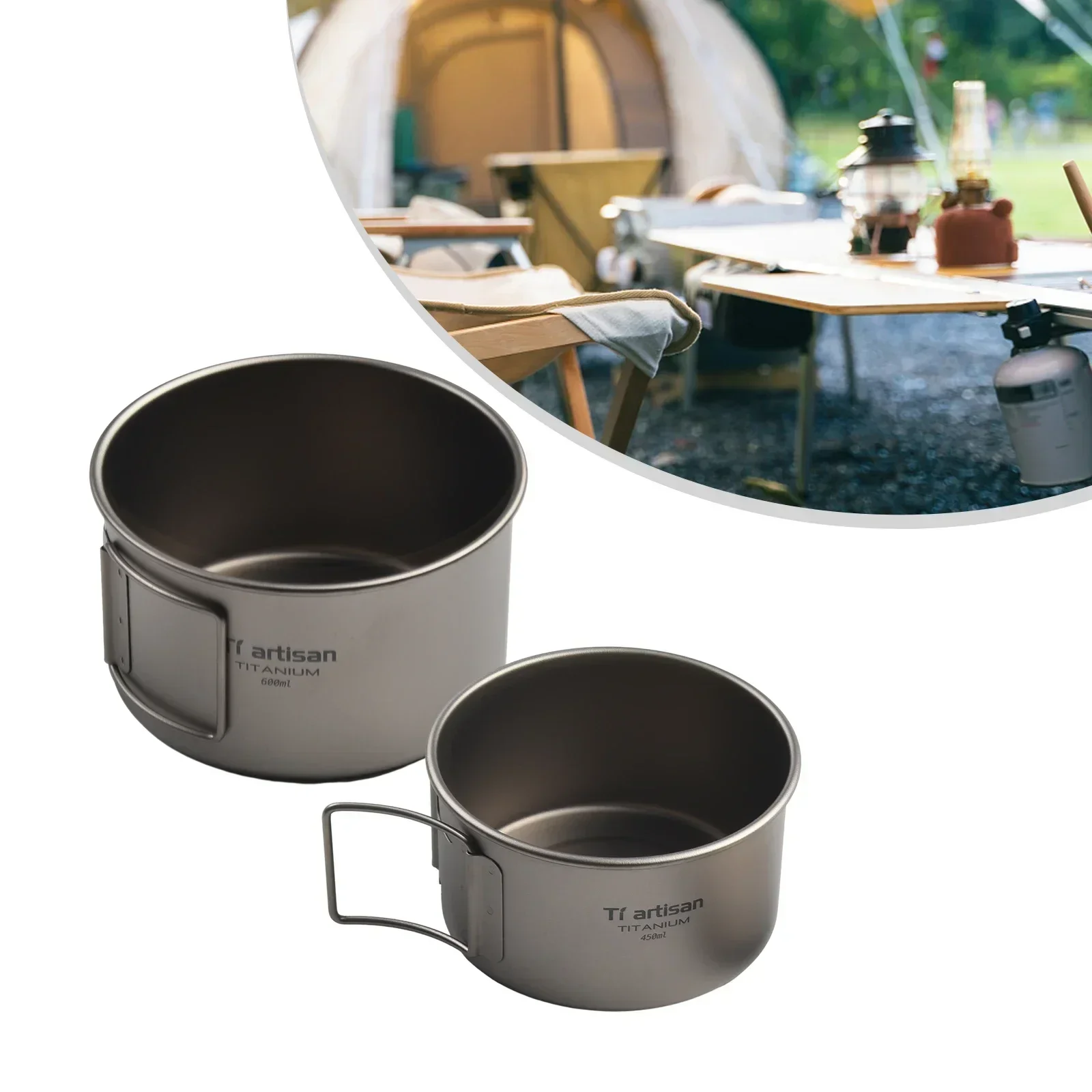 Cuenco de titanio con asa pleg - Camping Cooking Pot With Lid reseña y precio