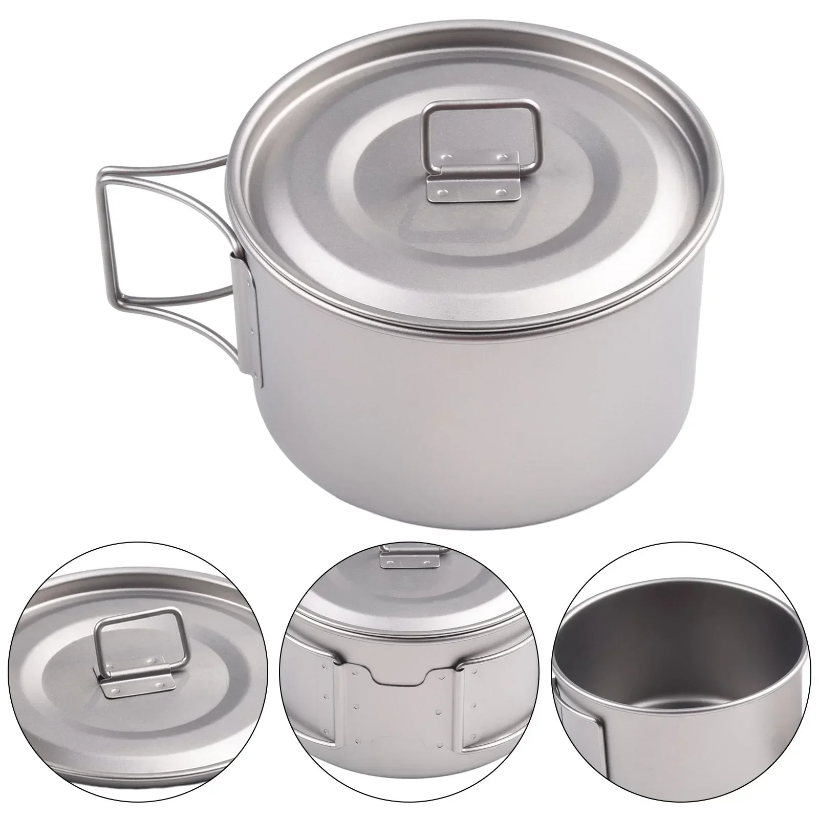 Cuenco de titanio con asa pleg - Camping Cooking Pot With Lid reseña y precio