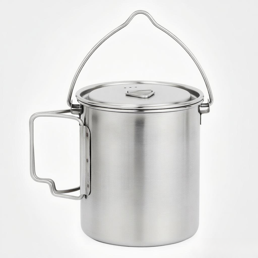 Olla de Acero Inoxidable de 75 - Camping Cooking Pot With Lid reseña y precio