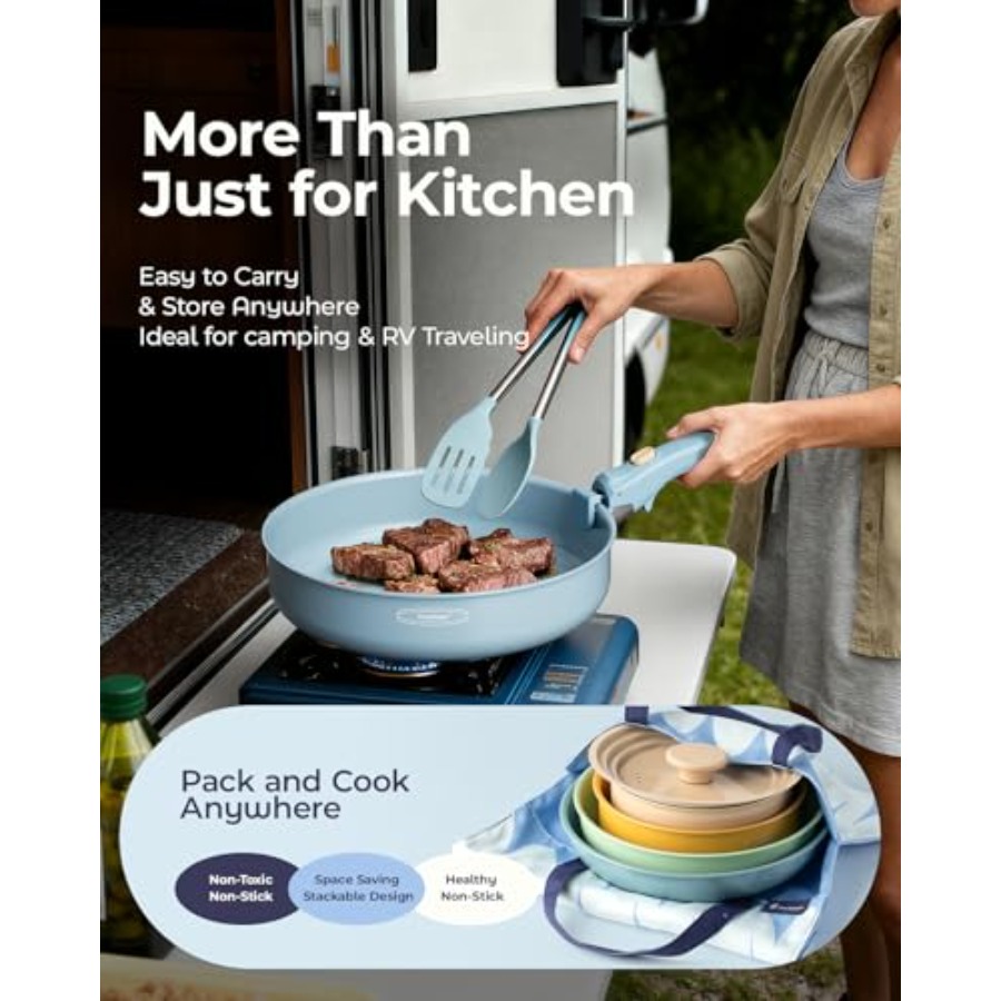 Juego de utensilios de cocina  - Camping Cooking Set Detachable Handle reseña y precio