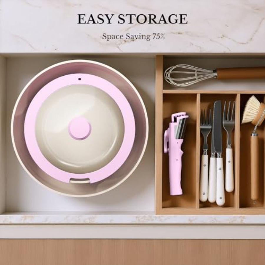 Juego de ollas y sartenes anti - Camping Cooking Set Detachable Handle reseña y precio